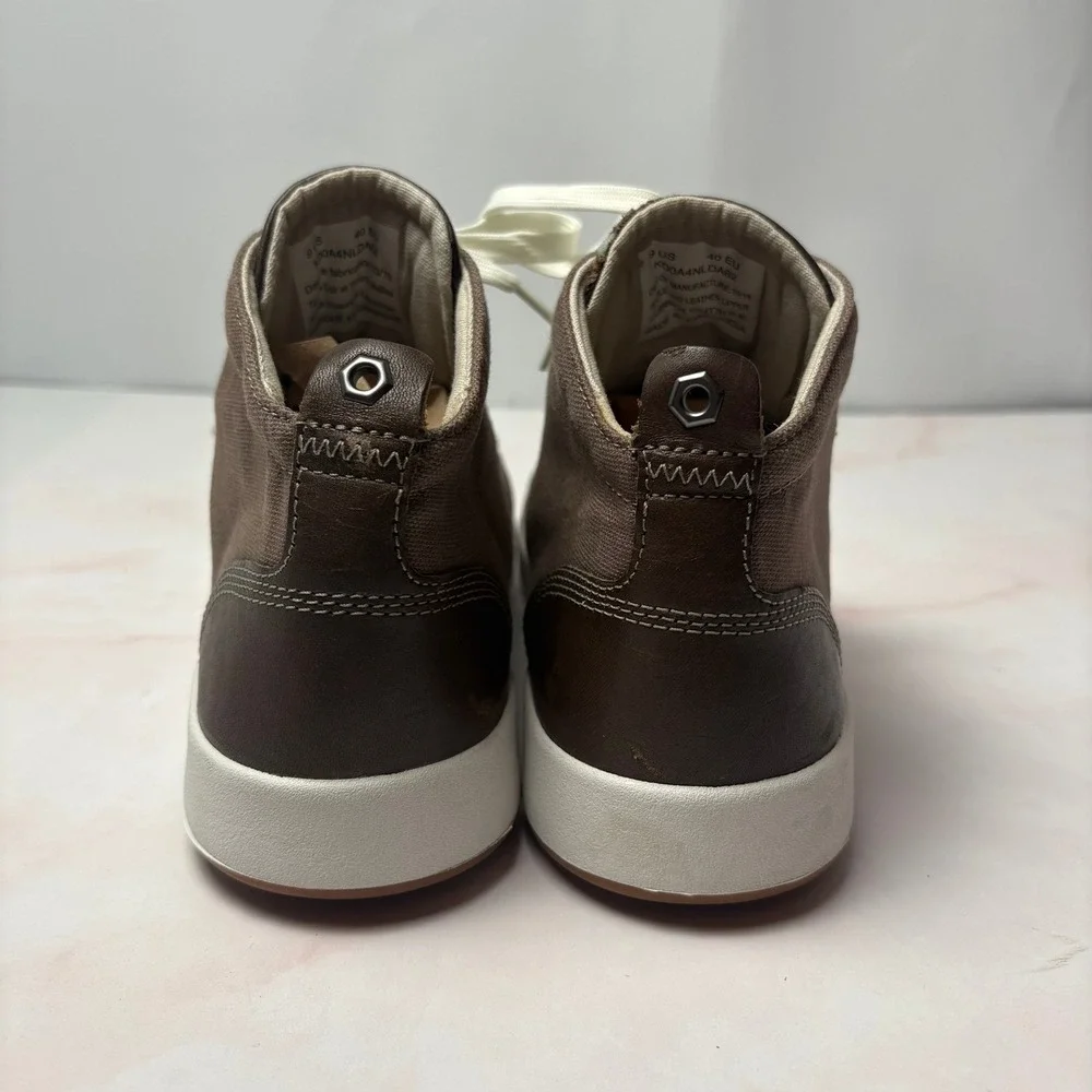 Kodiak Brown Canvas Leather Mid Top Sneakers Mens 9 Womens 10.5 KD0A4NLDA62